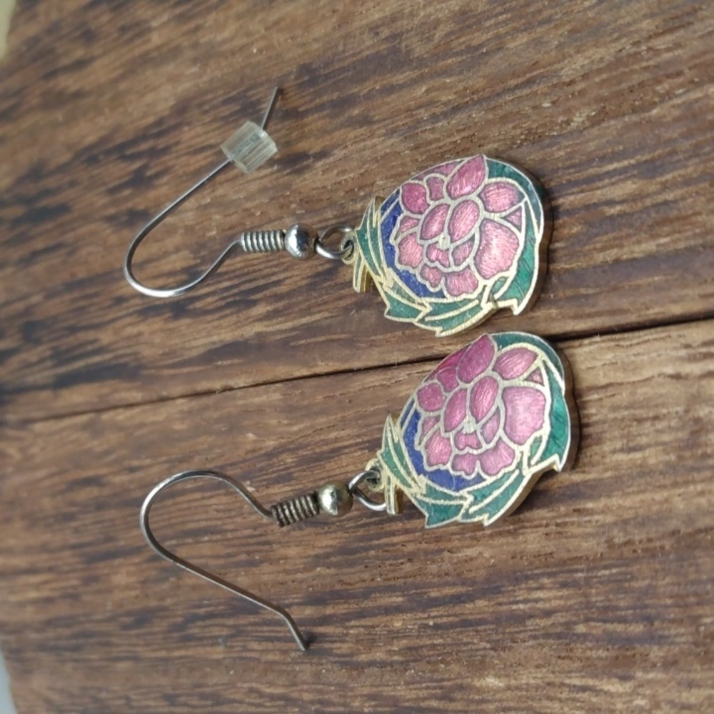 Spanish rose‎ closionne flower earrings floral E510